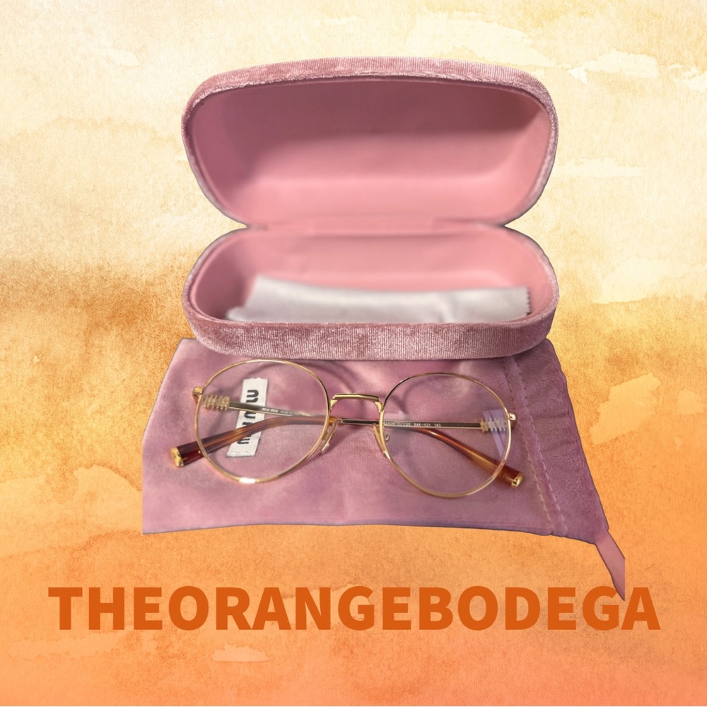Miu Miu Glasses with Pink Velvet Glasses Case
